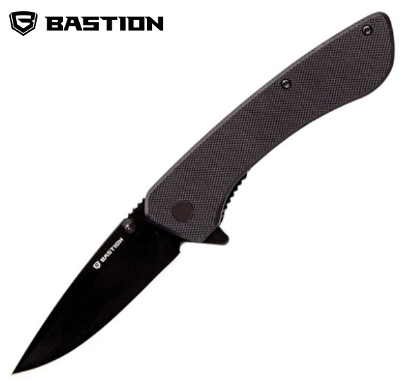 Bastion Sidekick Flipper Folding Knife, D2 Black, G10 Black, BSTN2381 - Click Image to Close